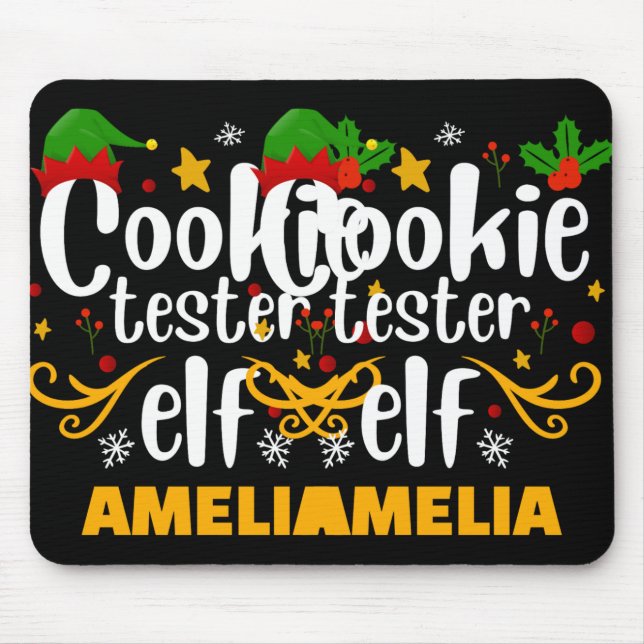 Tygraphy Cookie Tester Elf Family Matching T Shirt Mousepad (Vorne)