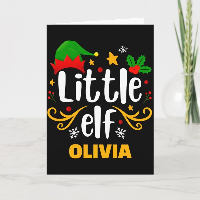 Tygraphy Little Elf Fun Family Matching  Karte (Vorderseite)