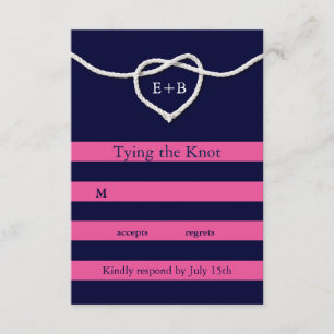 Tying Knot Fuchsia & Navy RSVP
