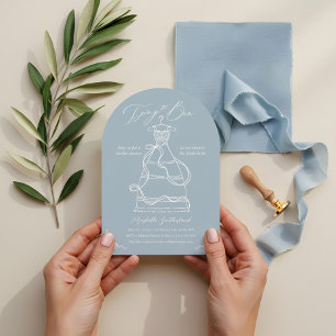 Tying the Bow Sketch Hochzeitskleid Brautparty Einladung