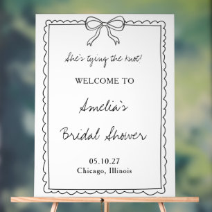 Tying the Knot Bow Brautparty Willkommensschild Acrylschild