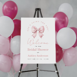 Tying the Knot Pink Bow Bridal Shower Welcome