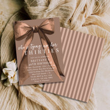 Tying Up My 30s Brown Coquette Bow 40th Birthday