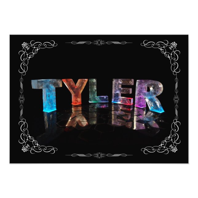 Tyler - Der Name Tyler in 3D-Leuchten (Foto) Fotodruck (Vorne)