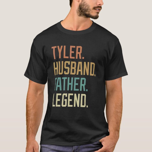 Tyler Husband Father Legend Father's Day Retro T-Shirt (Vorderseite)