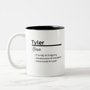 Tyler, personalisierter Namensbecher für Jungen Zweifarbige Tasse