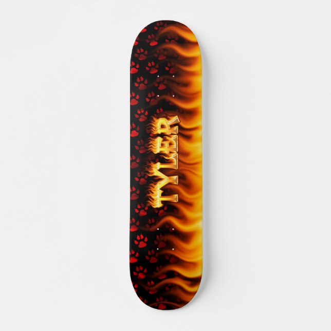 Tyler Skateboardfeuer und Flammenentwurf Skateboard (Vorne)
