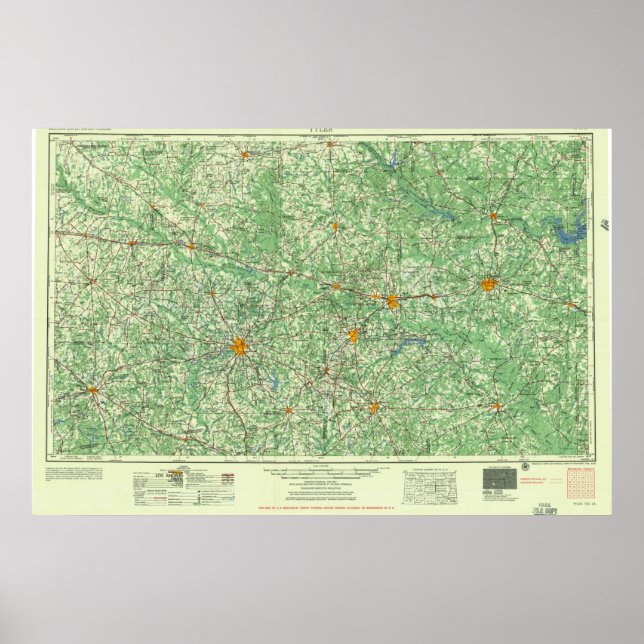 Tyler TX Vintag Topo Map Poster (Vorne)