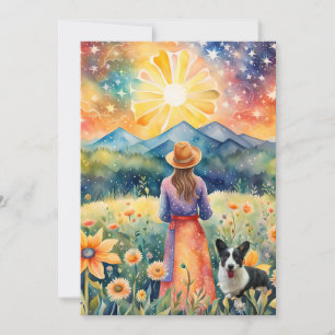 Tyme in der Sonnenschein-Szenerie Custom Card Feiertagskarte