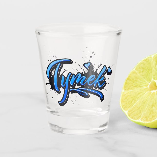 Tymek Heart Splash Graffiti Schnapsglas (Vorderseite)