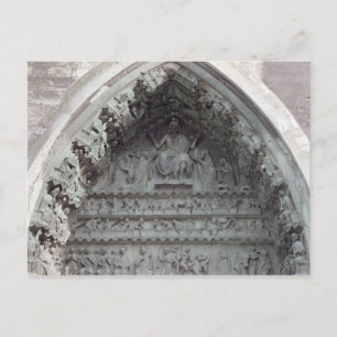 Tympanum aus dem links Portal Postkarte