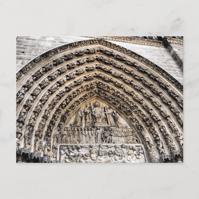 Tympanum des letzten Urteils Notre Dame de Paris Postkarte (Vorderseite)