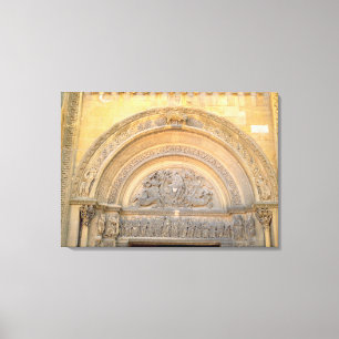 Tympanum des Portals, das Christus in der Majestät Leinwanddruck
