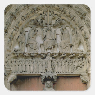 Tympanum des Südportals zur Darstellung von Christ Quadratischer Aufkleber