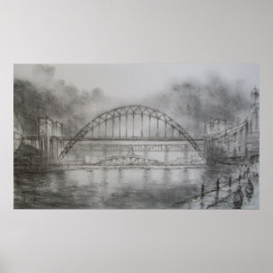 Tyne Bridge von Quayside Newcastle Print Poster