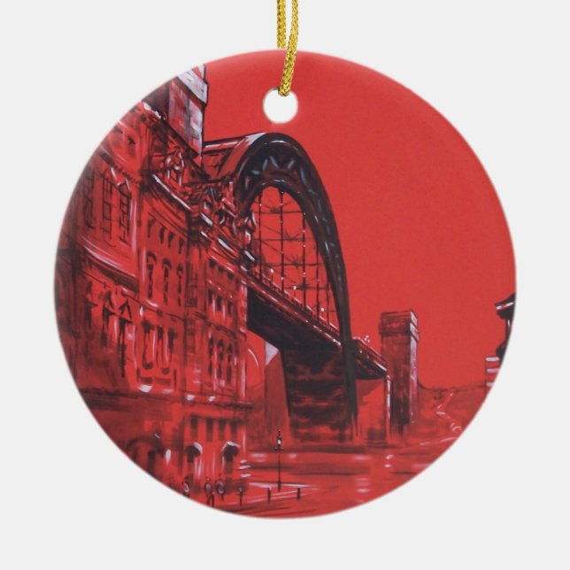 Tyne-Brücke, Newcastle nach Tyne-Verzierung Keramikornament (Vorne)