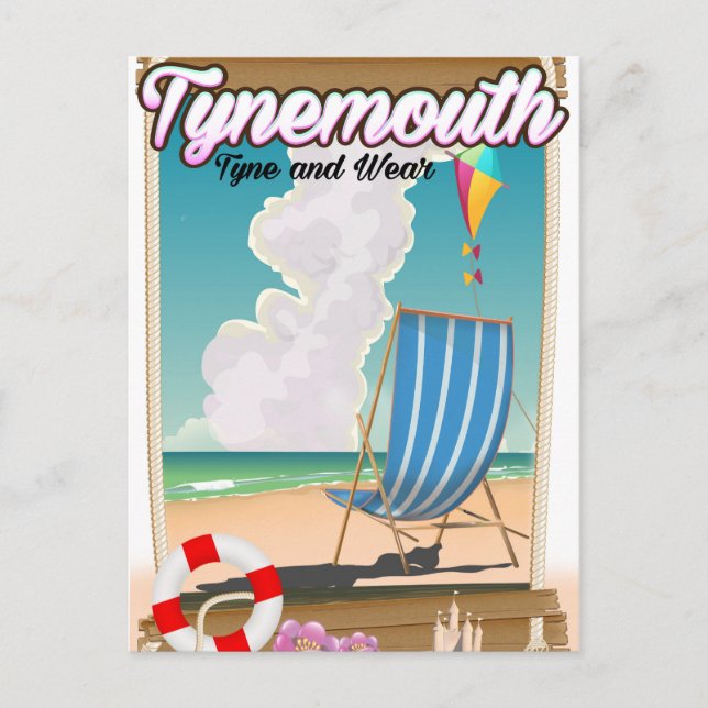 Tynemouth Tyne and Wear, Reiseplakat Postkarte (Vorderseite)