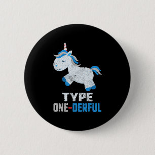 Typ 1 Derful Diabetes T1 Awareness Unicorblau Button