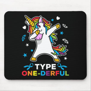 Typ 1 Diabetes Awareness Unicorn Typ 1 derful Mousepad