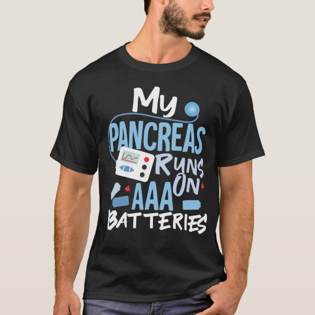 Typ 1 Diabetes Bauchspeicheldrüse läuft auf AAA-Ba T-Shirt (Vorderseite)
