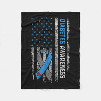 Typ 1 Diabetes-Bewusstsein Amerikaner Flaggen Blue Fleecedecke