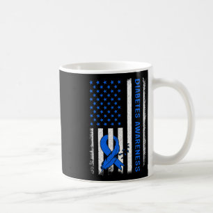 Typ 1 Diabetes-Bewusstsein Amerikaner Flaggen Blue Kaffeetasse
