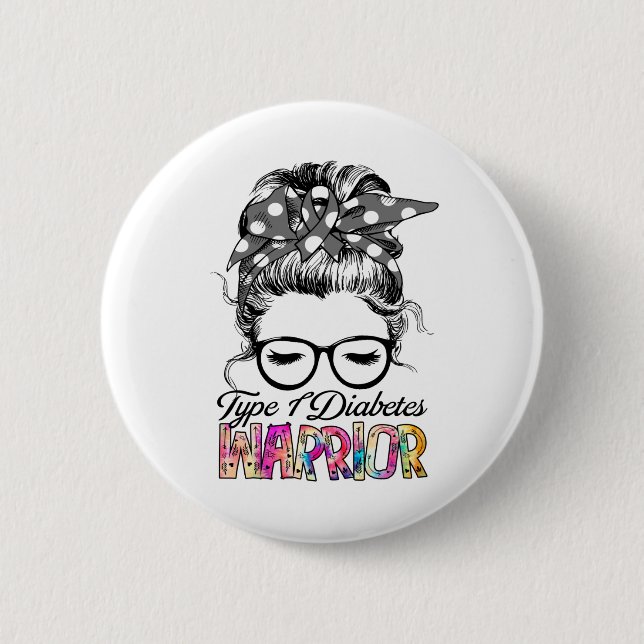 Typ 1 Diabetes-Bewusstsein Monat Band Geschenke Button (Vorderseite)