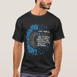 Typ 1 Diabetes Bewusstsein Sonnenblumen Monat Ribb T-Shirt