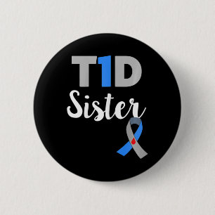 Typ-1-Diabetes-Bewusstsein Unterstützende Schweste Button