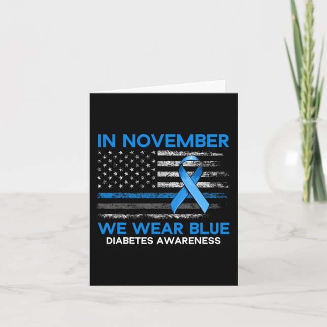 Typ 1 Diabetes-Bewusstsein US-Flagge Blue Ri Karte (Vorderseite)