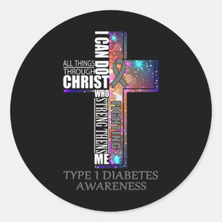 Typ-1-Diabetes-Bewusstsein - Weihnachtsgeschenk Runder Aufkleber
