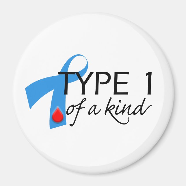 Typ 1 Diabetes Blue Ribbon Awareness HOPE Magnet (Vorne)