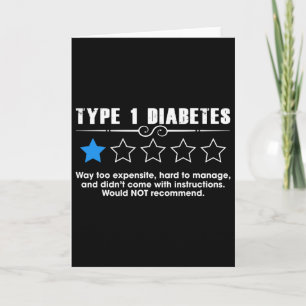 Typ-1-Diabetes Ein-Stern-Bewertung T1d Bewusstsein Karte