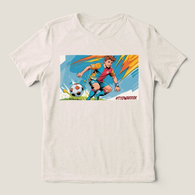 Typ 1 Diabetes - Fußball-Jugend Tri-Blend Shirt (Design Vorderseite)