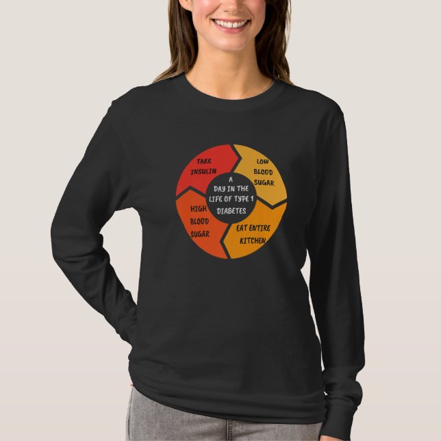 Typ 1 Diabetes I Insulin Diabetiker Zucker T-Shirt (Vorderseite)