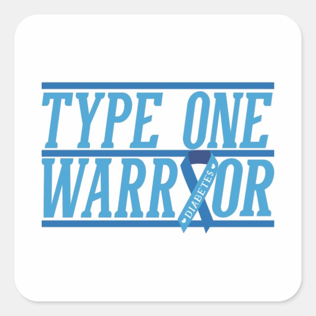 Typ 1 Diabetes-Krieger Quadratischer Aufkleber (Vorderseite)