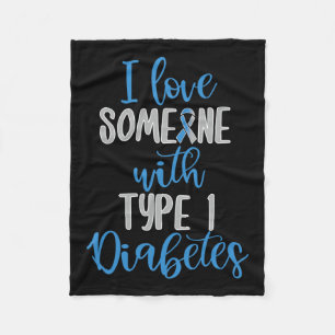 Typ 1 Diabetes Liebe Jugenddiabetes Blue Awaren Fleecedecke