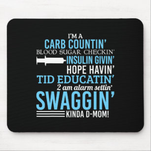 Typ 1 Diabetes Mama Fun T1D Diabetische Bewusstsei Mousepad