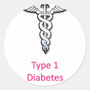 Typ 1 Diabetes rosa Runder Aufkleber