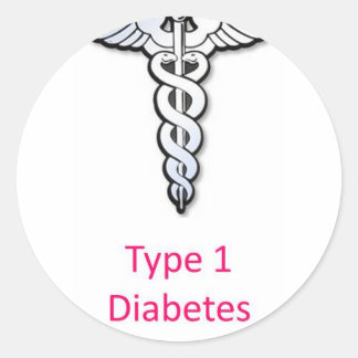 Typ 1 Diabetes rosa Runder Aufkleber