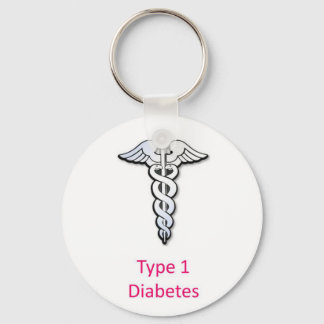 Typ 1 Diabetes rosa Schlüsselanhänger