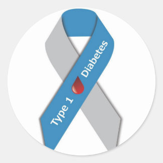 Typ 1 Diabetes-Sensibilisierungskette Runder Aufkleber