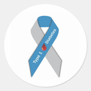 Typ 1 Diabetes-Sensibilisierungskette Runder Aufkleber
