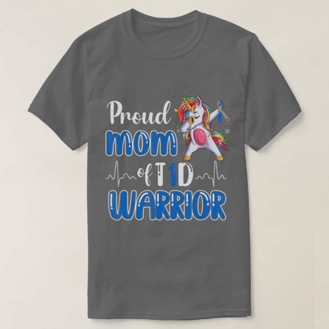 Typ 1 Diabetes-sichere Mama eines T1D-Kriegers T-Shirt (Design vorne)