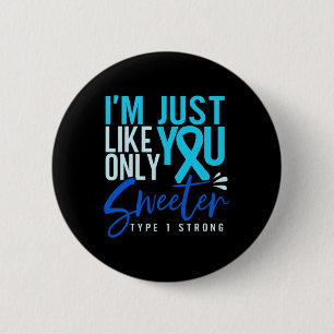 Typ 1 Diabetes Starkes T1D-Bewusstsein Button