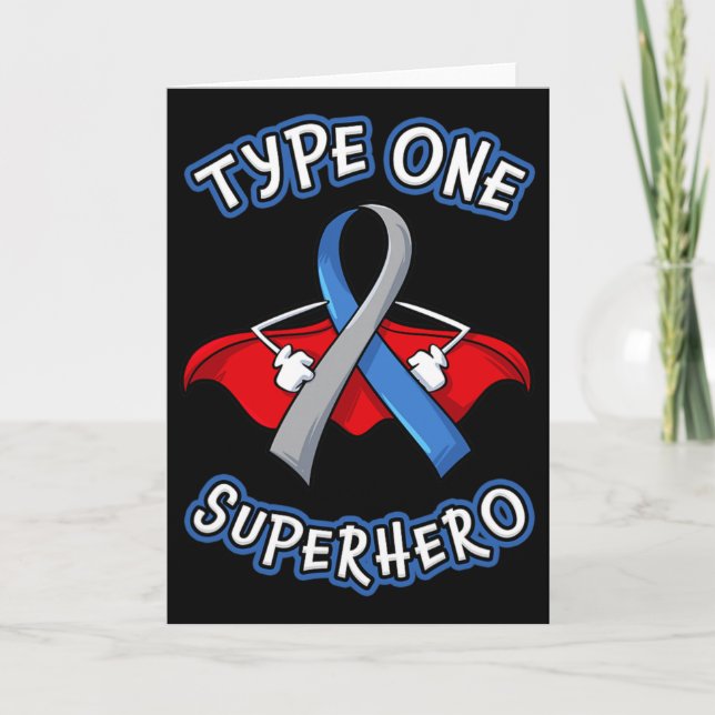 Typ 1 Diabetes Superheran Aufklärungsgeschenk Diab Karte (Vorderseite)