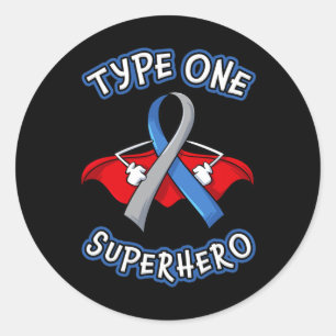 Typ 1 Diabetes Superheran Aufklärungsgeschenk Diab Runder Aufkleber