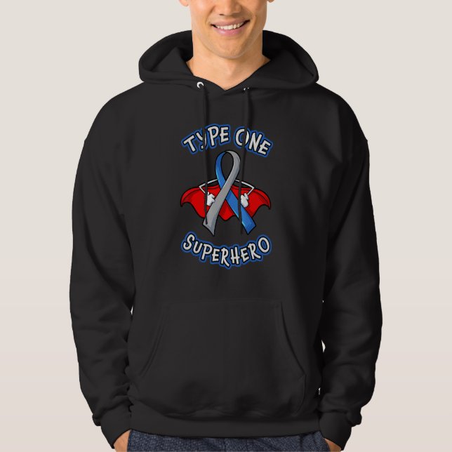 Typ 1 Diabetes Superherdin Bewusstsein Diabetiker  Hoodie (Vorderseite)