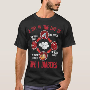 Typ 1 Diabetes Support T1D Diabetisches Bewusstsei T-Shirt