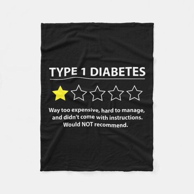 Typ 1 Diabetes T1d Ein Star Rating Fun Awareness Fleecedecke (Vorderseite)